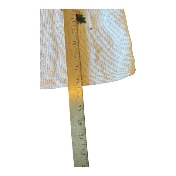 Tiara International Red Cardinal & Holly Embellished Cardigan Sweater Medium - Picture 10 of 12